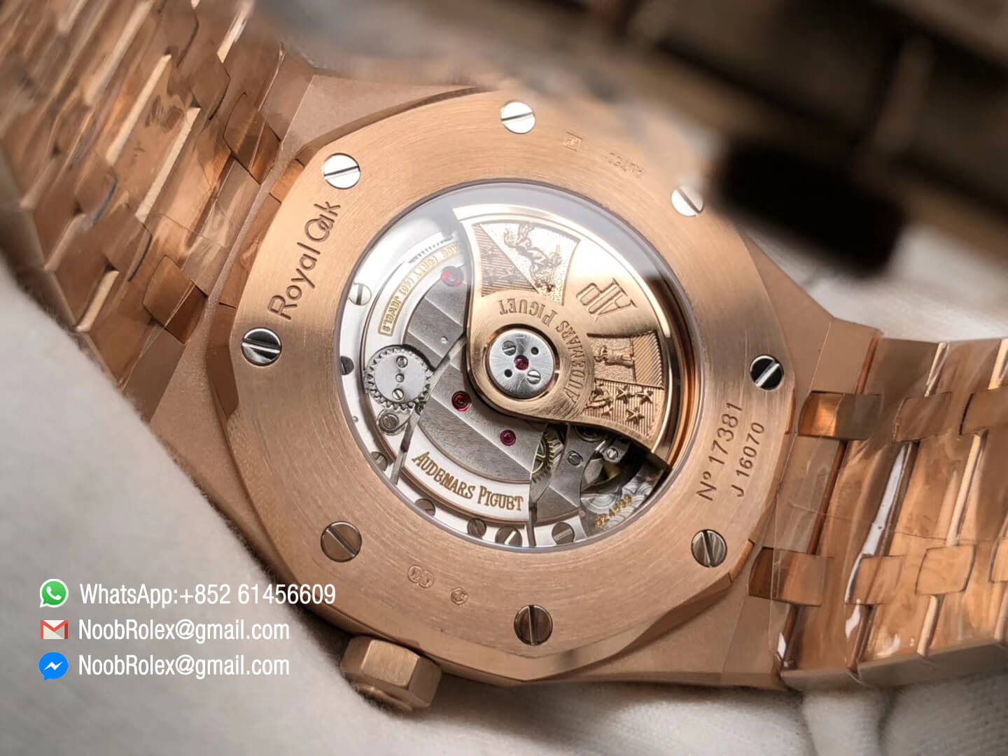 AP Royal Oak 41mm 15400 Rose Gold Plated White Textured Dial on Rose Gold Bracelet A3120 JF Best Replica Edition V5 08