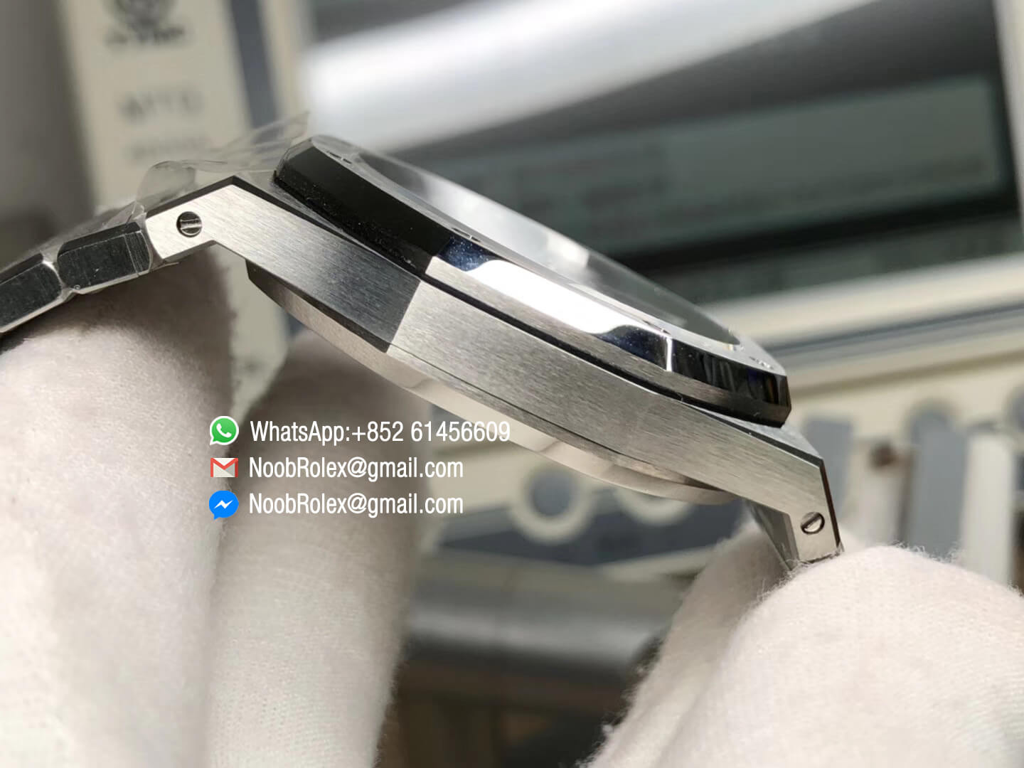 AP Royal Oak 41mm 15400 Stainless Steel Case Blue Textured Dial on Steel Bracelet A3120 JF Best Edition V5 06