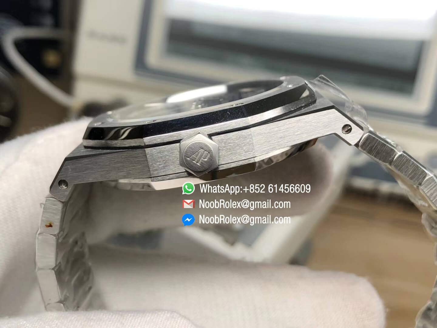 AP Royal Oak 41mm 15400 Stainless Steel Case Blue Textured Dial on Steel Bracelet A3120 JF Best Edition V5 07