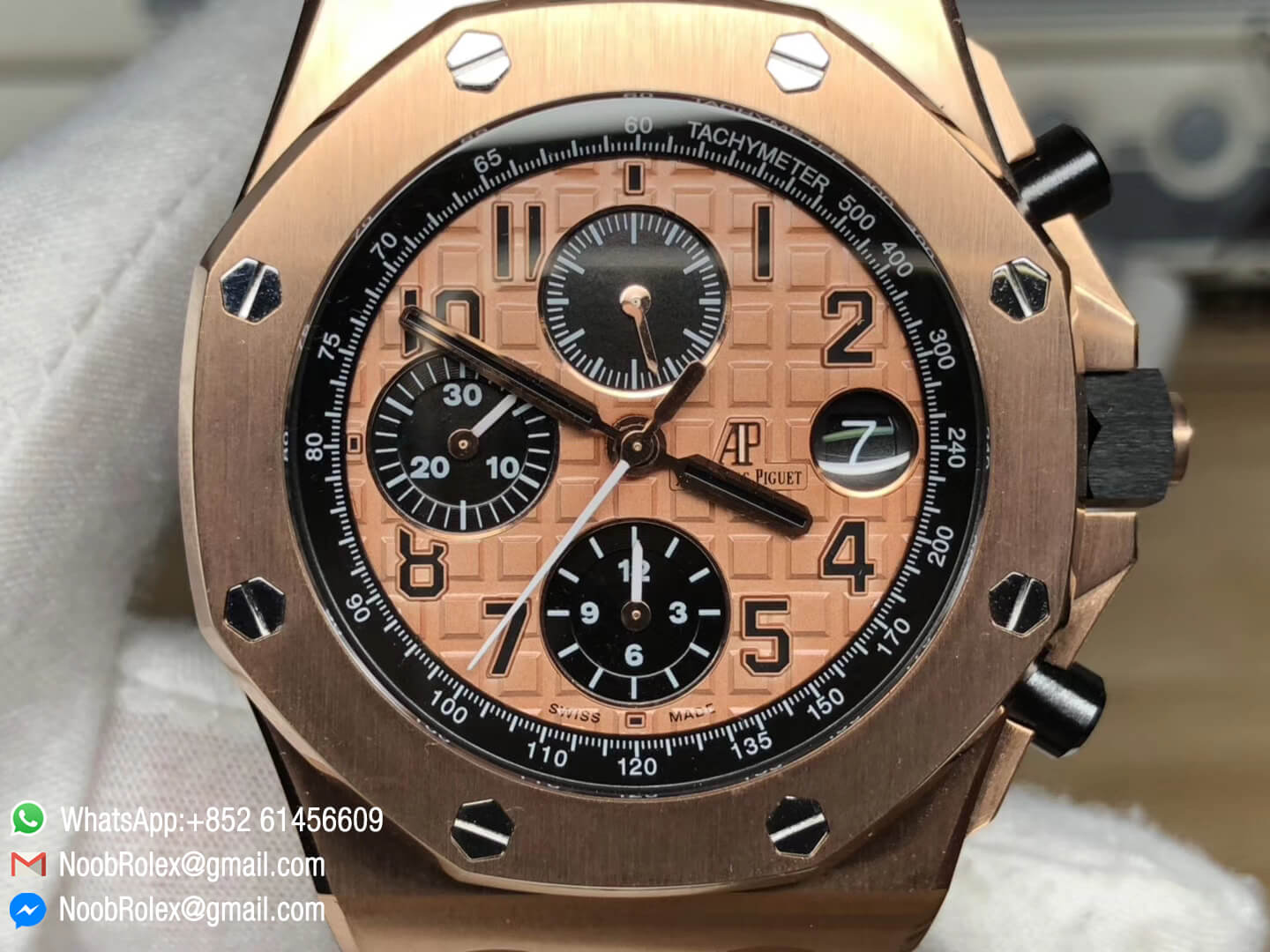 AP Royal Oak Offshore 2014 Gold Theme Rose Gold Case on Black Leather Strap A3126 Movement 2018 JF Best Version V2 02
