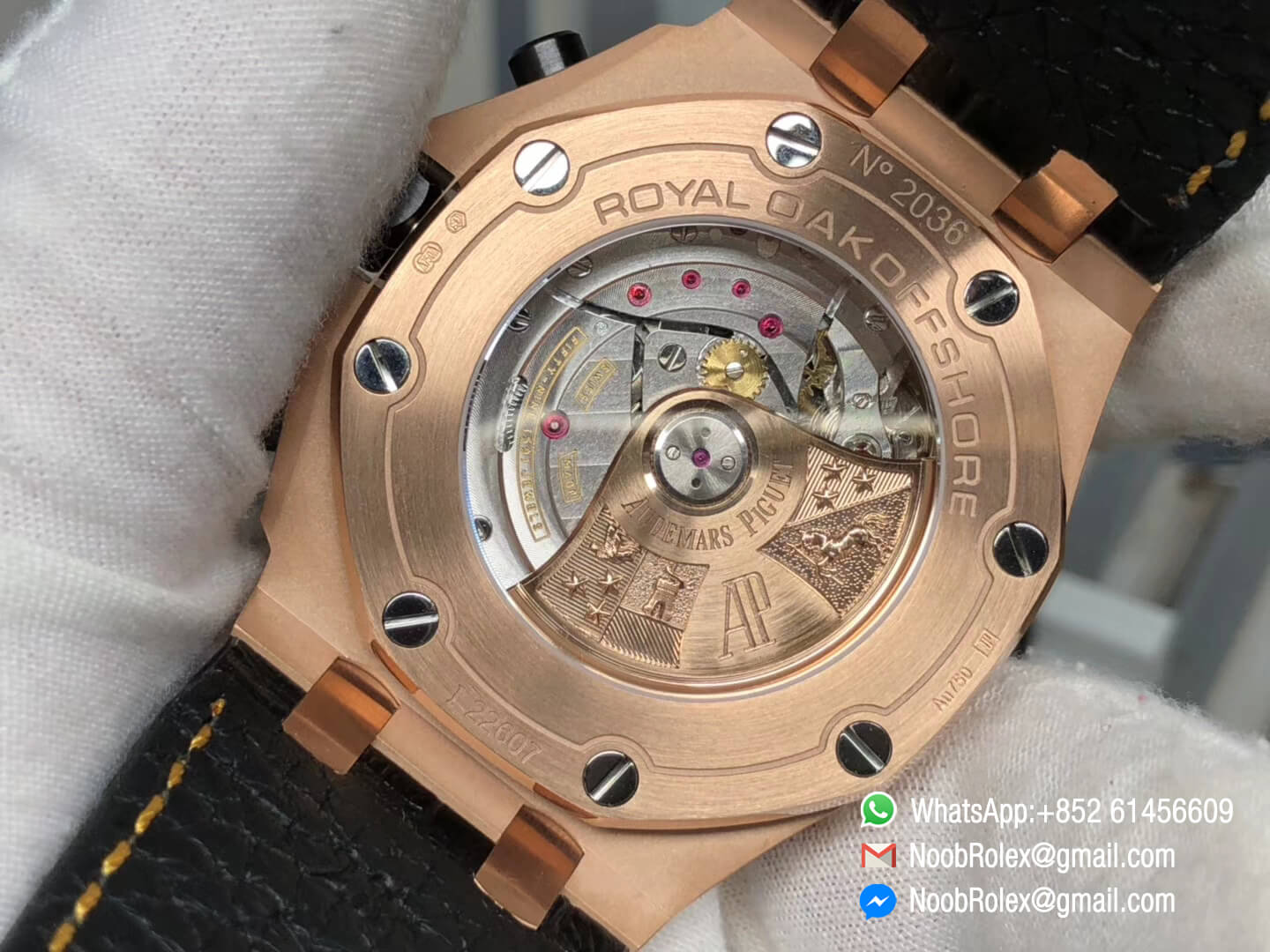 AP Royal Oak Offshore 2014 Gold Theme Rose Gold Case on Black Leather Strap A3126 Movement 2018 JF Best Version V2 07