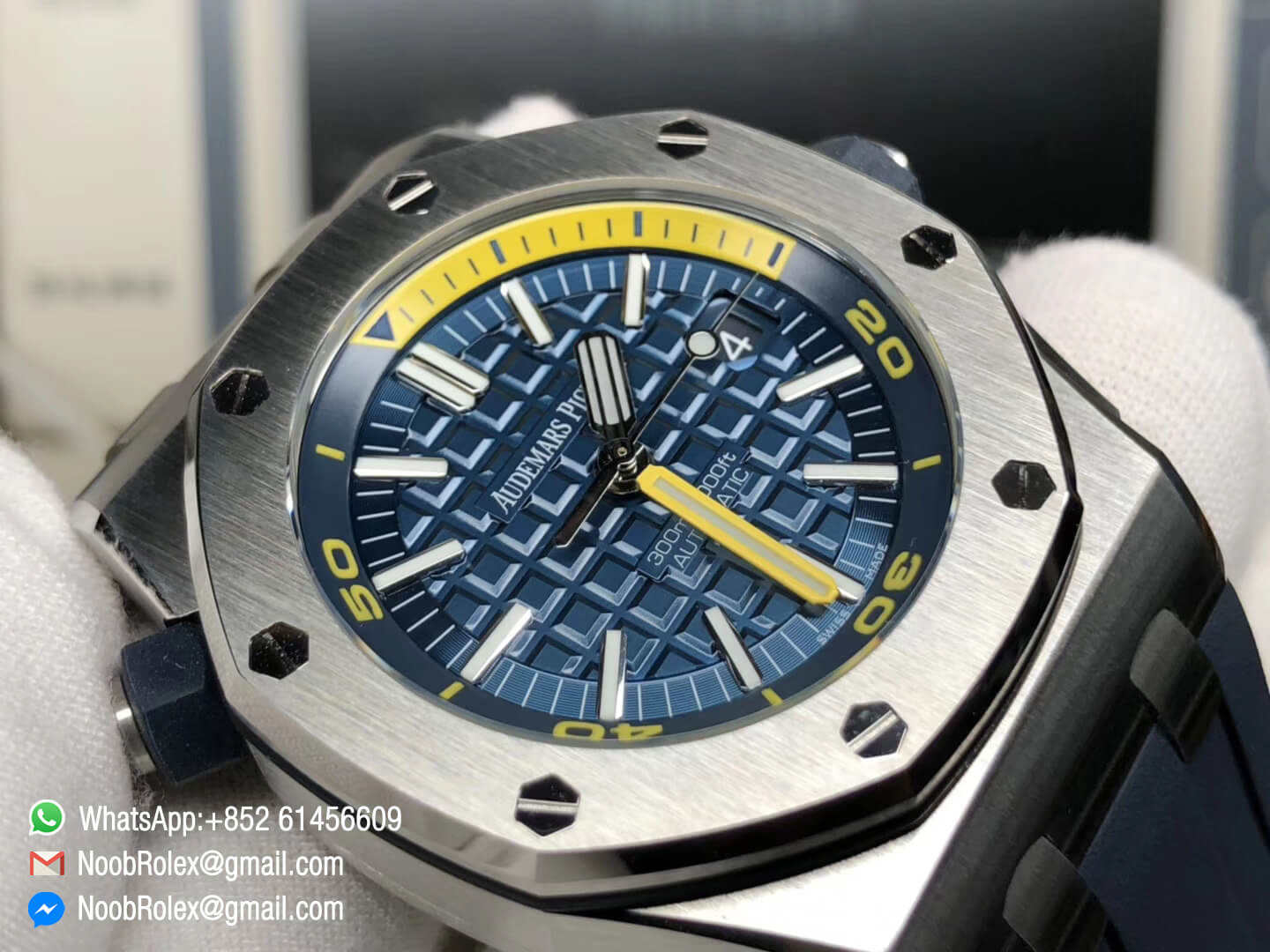 AP Royal Oak Offshore Diver 2017 Blue Dial 15710 on Rubber Strap A3120 Movement JF Best Edition Clone 03