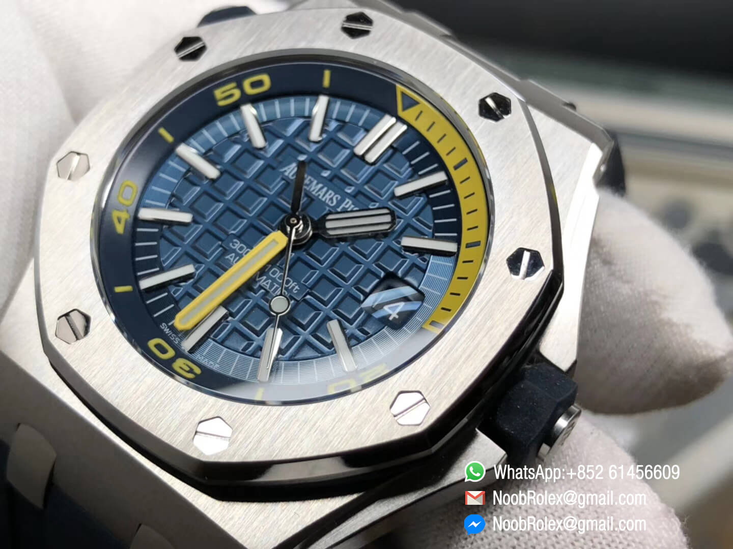 AP Royal Oak Offshore Diver 2017 Blue Dial 15710 on Rubber Strap A3120 Movement JF Best Edition Clone 04