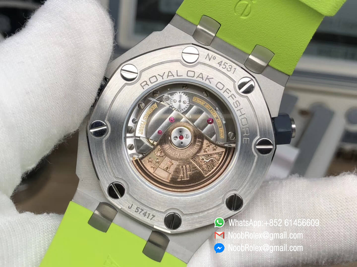 AP Royal Oak Offshore Diver Watch 15710 Green Theme Green Dial Steel Case on XS Rubber Strap A3120 JF Top Clone Best Edition 08
