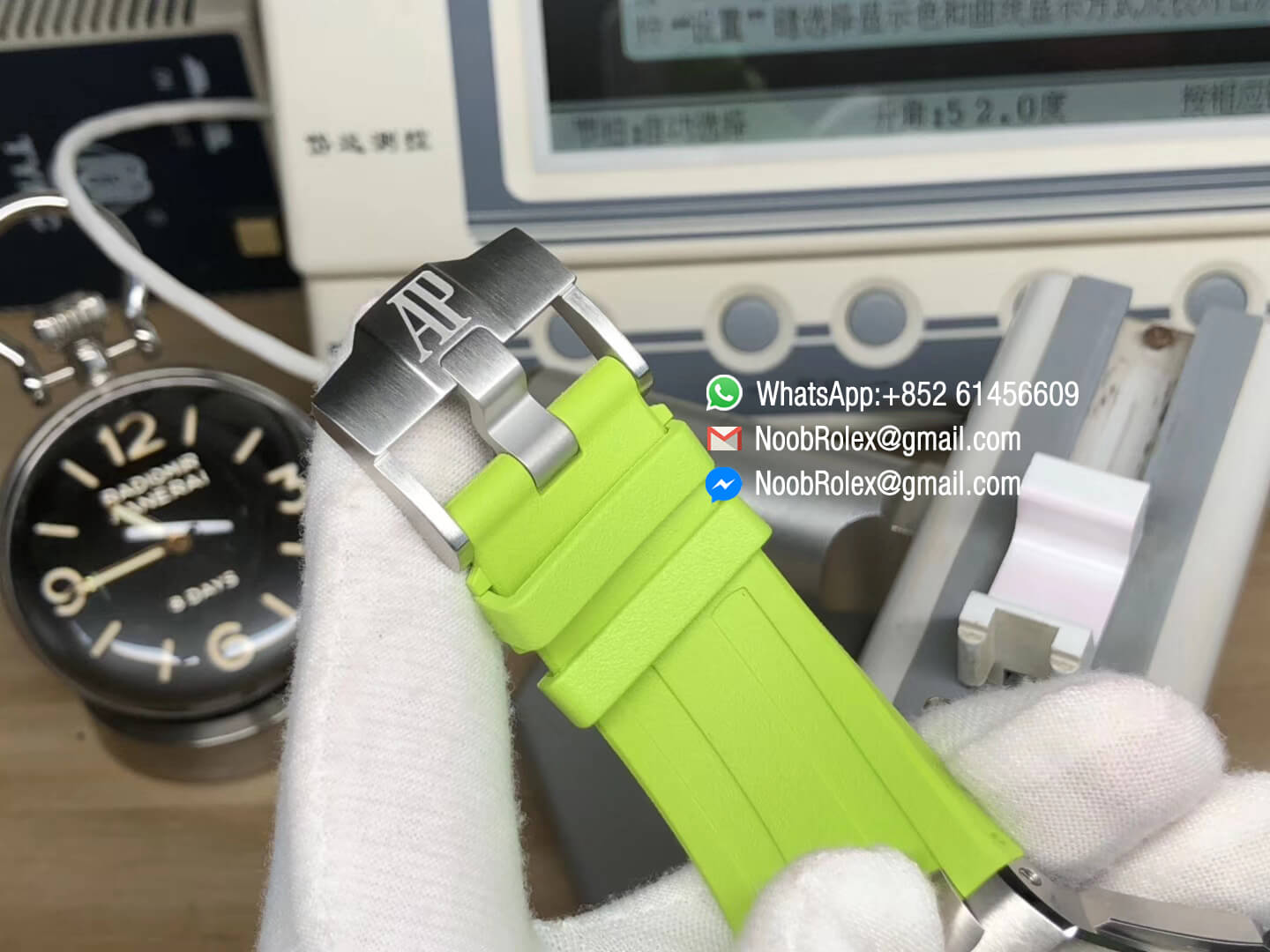 AP Royal Oak Offshore Diver Watch 15710 Green Theme Green Dial Steel Case on XS Rubber Strap A3120 JF Top Clone Best Edition 09
