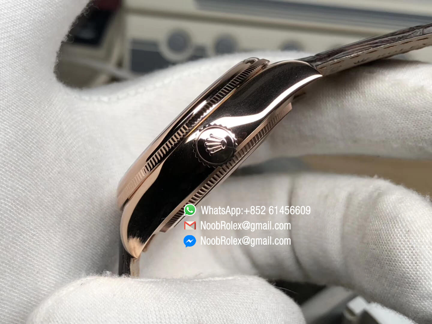 Cellini Moonphase Display Wristwatch Rose Gold Case 39mm White Dial Manual winding Movement Top Clone Quality 06