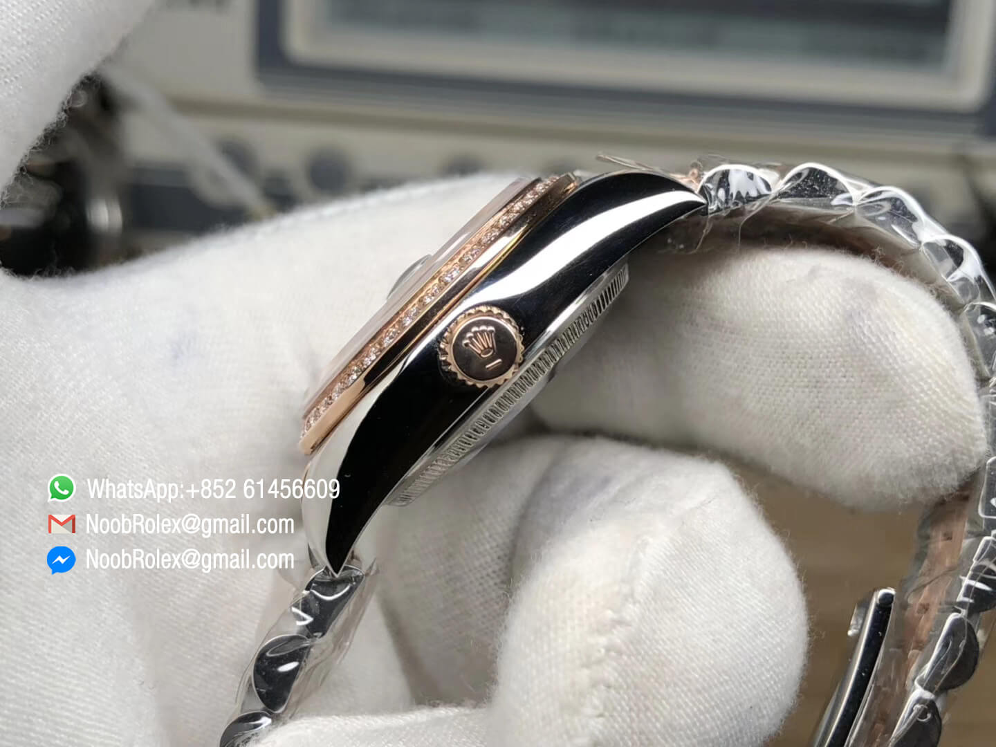 DateJust 36 Steel Rose Gold 126283 Green Dial Diamond Bezel Roman Markers A2824 RZF Best Edition 904L Steel 07