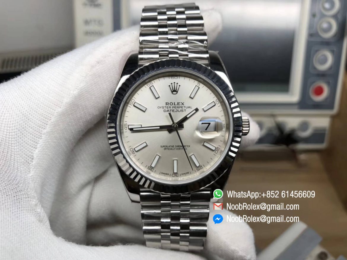 DateJust 41 126334 904L Steel Case Silver Dial on Jubilee Bracelet A2824 AR Factory Best Quality Edition V2 01