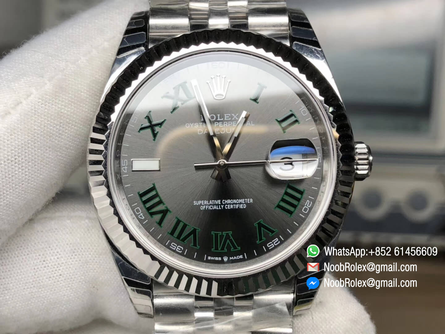DateJust 41 126334 Clone Watch 904L Steel Case Gray Dial Roman Markers on Jubilee Bracelet A2824 RZ Factory Best Edition 02