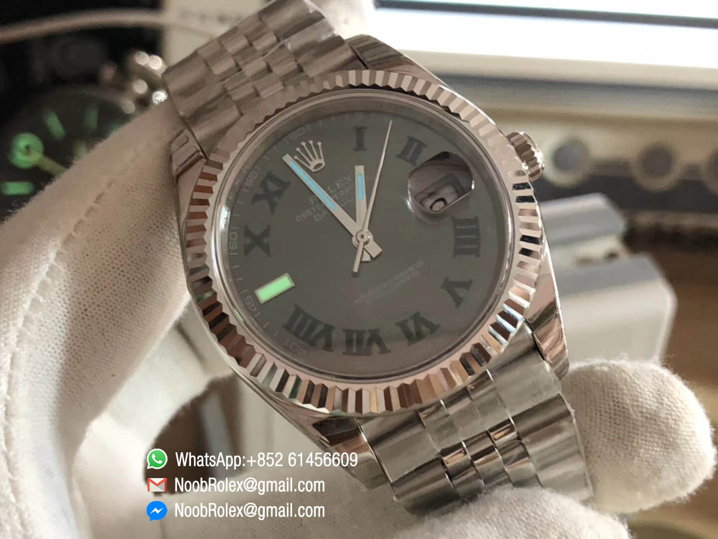 DateJust 41 126334 Clone Watch 904L Steel Case Gray Dial Roman Markers on Jubilee Bracelet A2824 RZ Factory Best Edition 09
