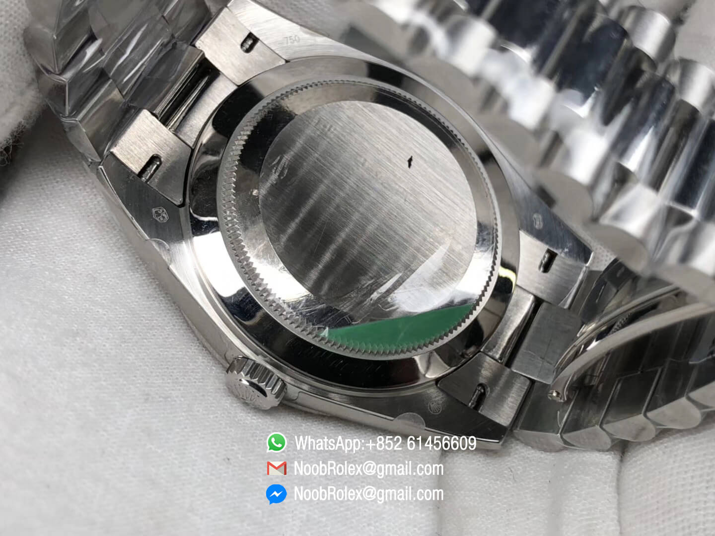 Day Date II Stainless Steel Polished Bezel Ice Blue Dial Crystal Markers on Steel Bracelet A3255 Same Serials Card Top Quality Replica Best Edition 08