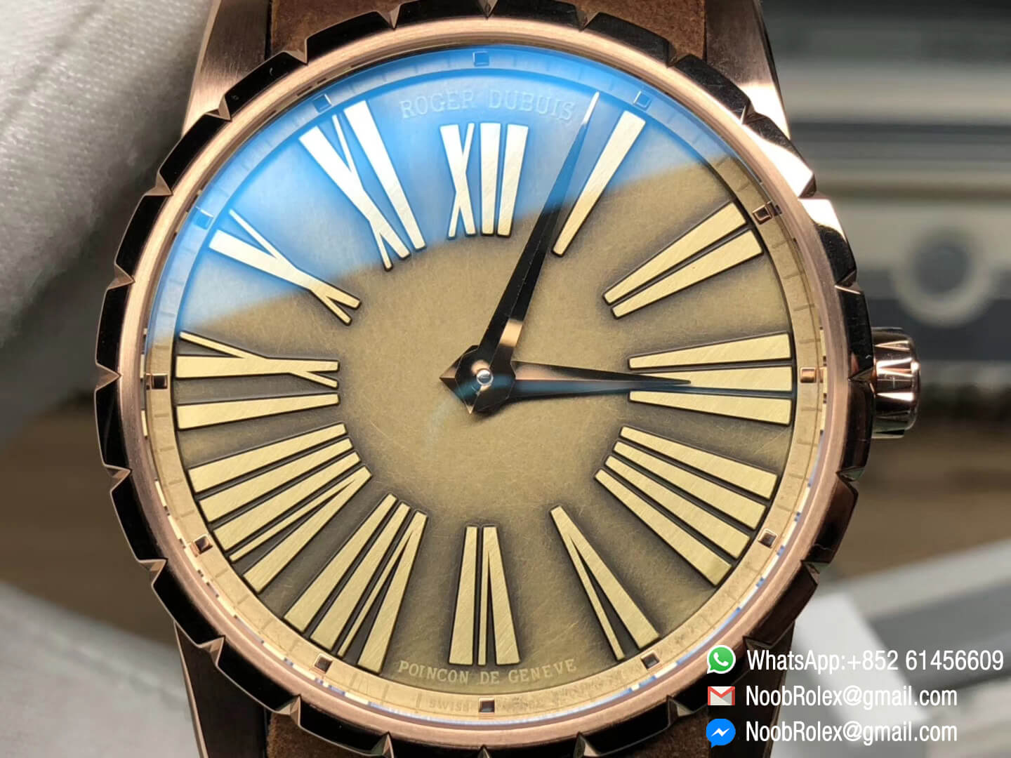 Excalibur 42mm Dbex0050 Rose Gold Case RDF Best Edition Brown Dial on Brown Leather Strap A830 Micro Rotor Movement 02
