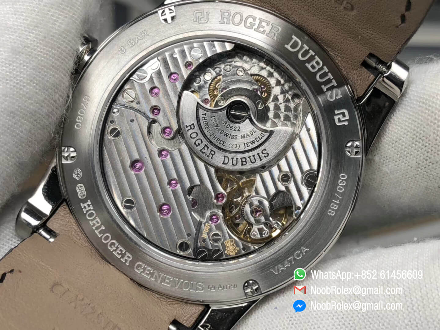 Excalibur 42mm Dbex0050 Stainless Steel Gray Dial on Gray Leather Strap A830 with Micro Rotor RD Factory Top Clone Watch 07