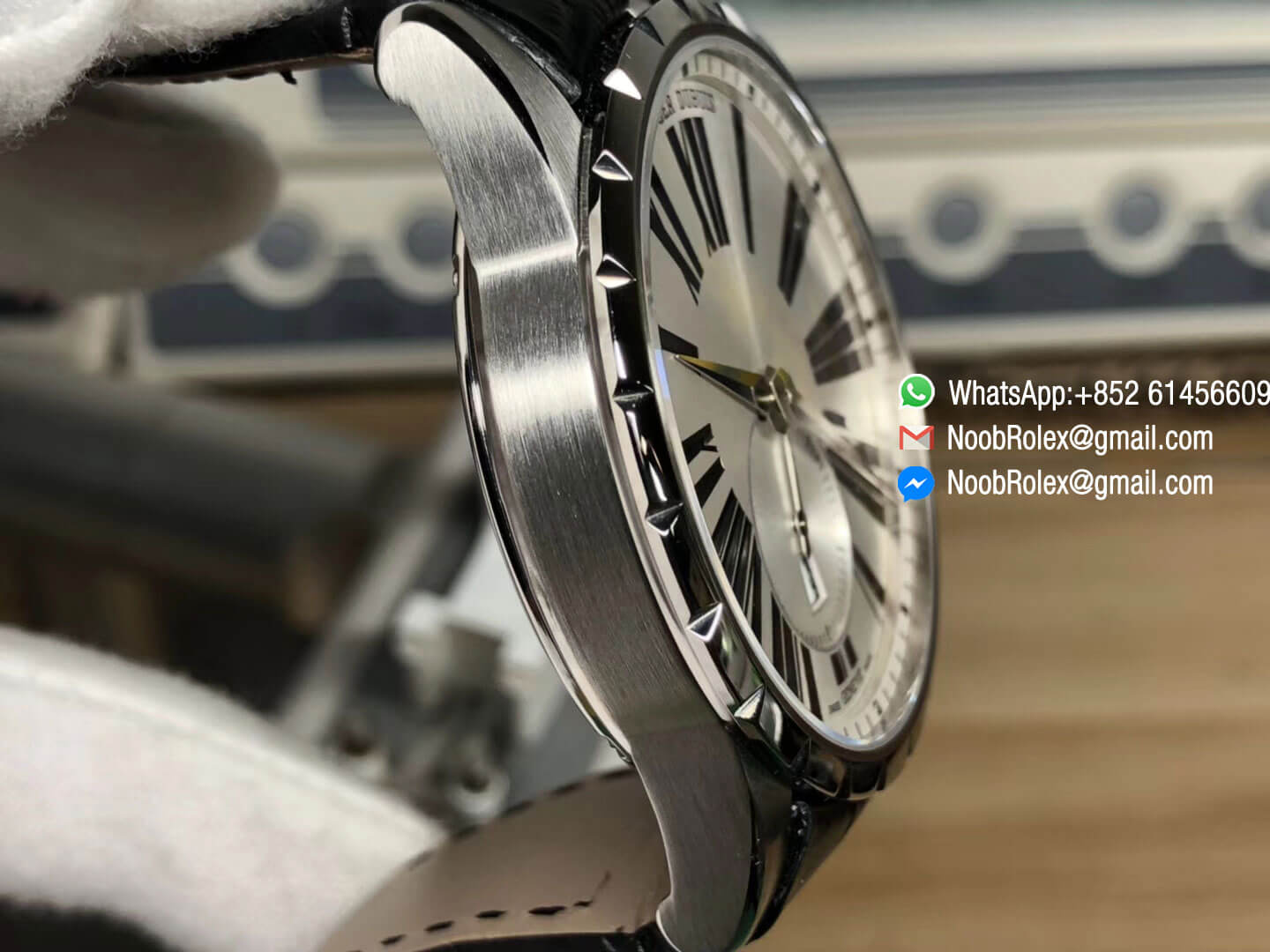 Excalibur 42mm Horloger Genevois Dbex0536 SS Silver Dial on Black Leather Strap A830 RDF Best Edition Top Rep Watch 04