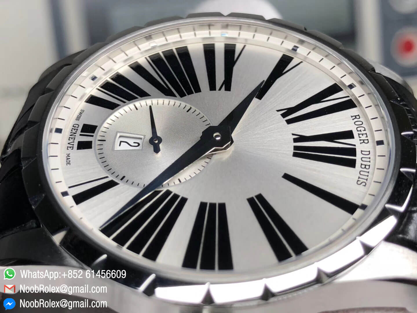 Excalibur 42mm Horloger Genevois Dbex0536 SS Silver Dial on Black Leather Strap A830 RDF Best Edition Top Rep Watch 06