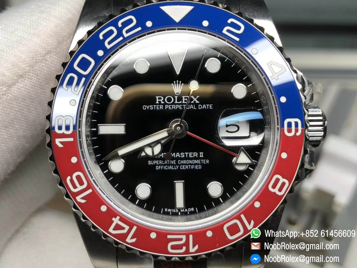 Pepsi GMT Master II 116719BLRO Black Dial Blue and Red Bezel 904L Steel SA3186 CHS GMF Noob Watch Review The Best Swiss Replica Watches