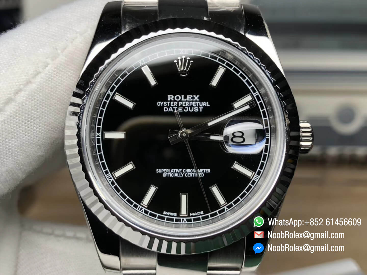 Oyster Perpetual DateJust 36 904L Steel Case 116234 Black Dial Stick Markers on Steel Bracelet SA3135 Top Clone Watch The Best Edition 02