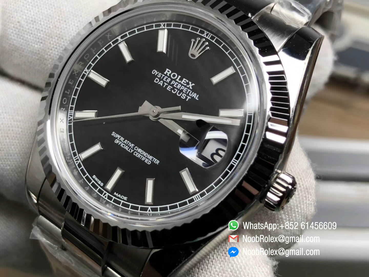 Oyster Perpetual DateJust 36 904L Steel Case 116234 Black Dial Stick Markers on Steel Bracelet SA3135 Top Clone Watch The Best Edition 05