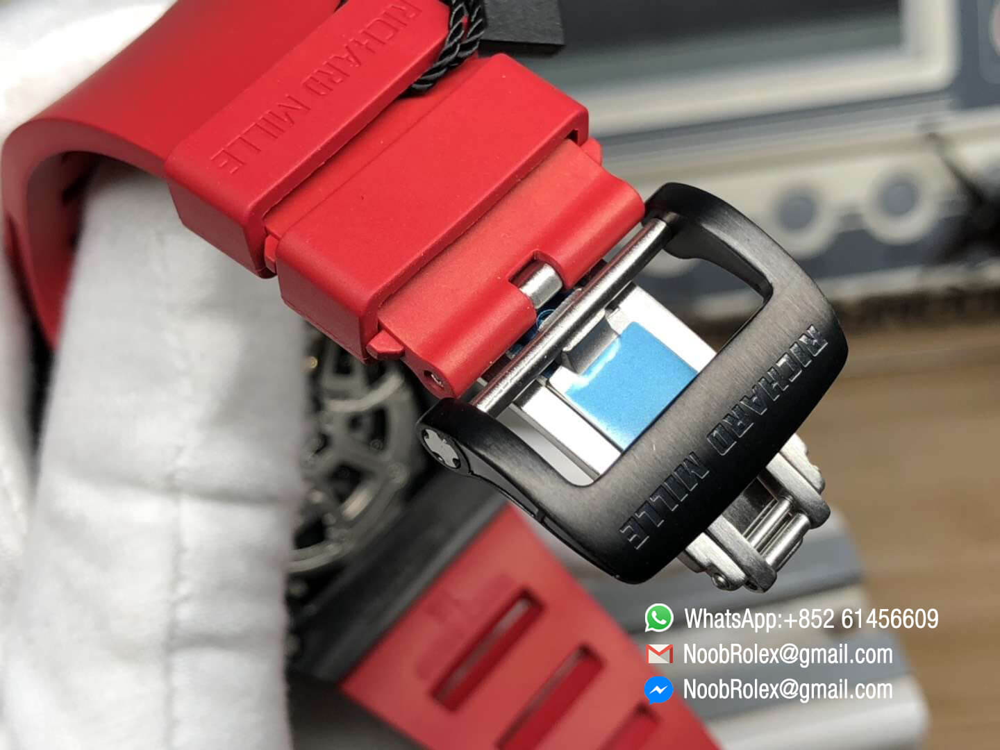RM011 Lotus F1 Team Limitied Edition Carbon Case Chronograph KVF Best Edition Crystal Skeleton Dial Red on Red Rubber Strap A7750 09