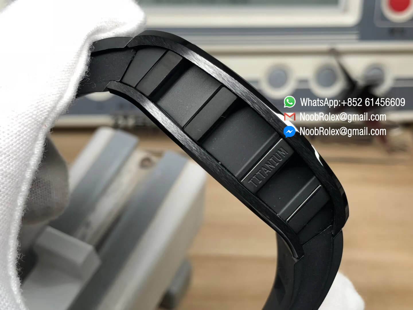 RM052 Black Ceramic Bezel Full Paved Rose Gold Diamonds Skull Dial on Black Rubber Strap MIYOTA8215 06