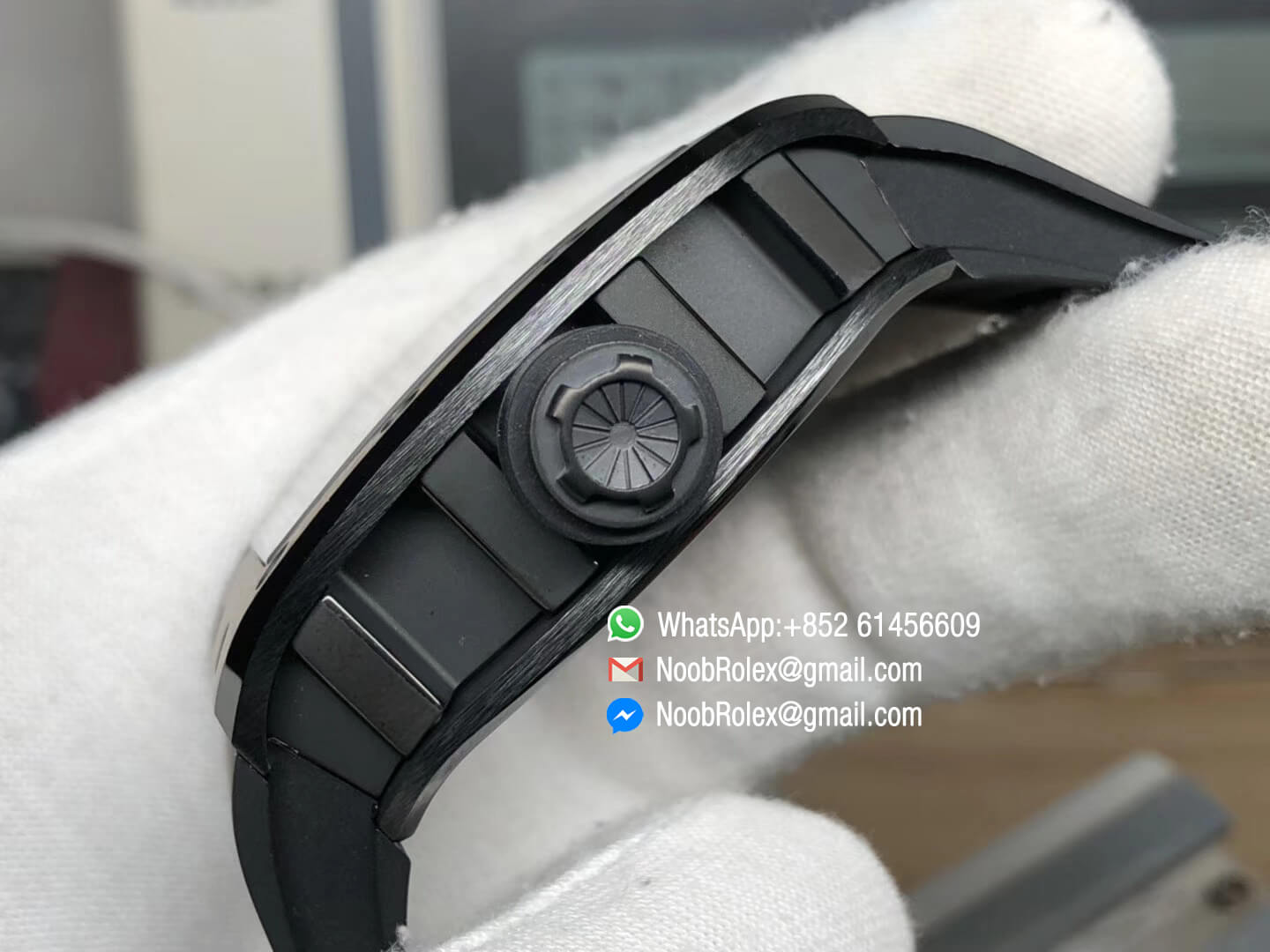 RM052 Titanium Case Gold Skull Skeleton Dial Black Rubber Strap MIYOTA 8215 Movement 07