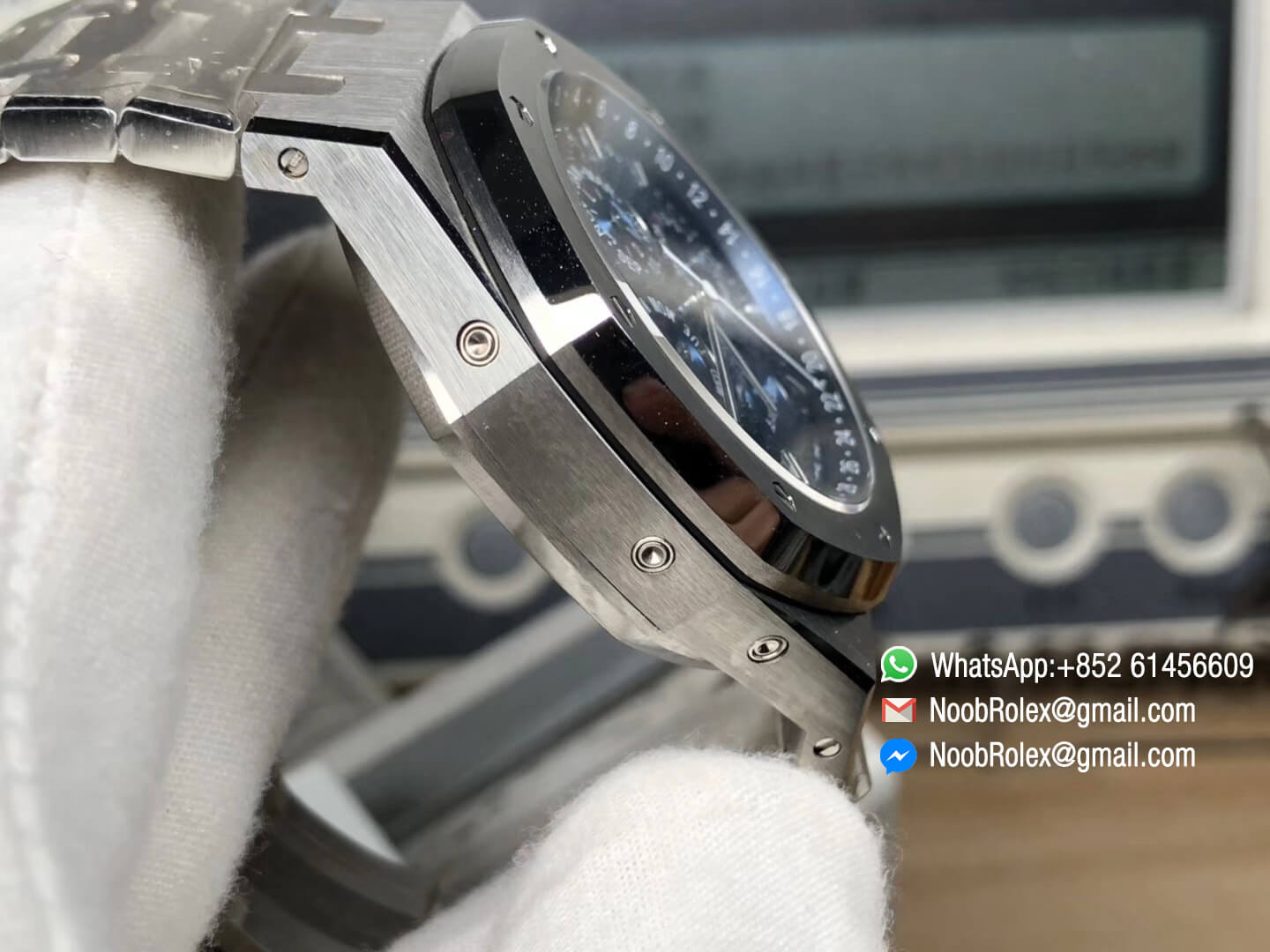 Royal Oak 41mm Complicated Function 26574 Stainless Steel Case Bracelet Blue Textured Dial A5134 JF Best Edition 04