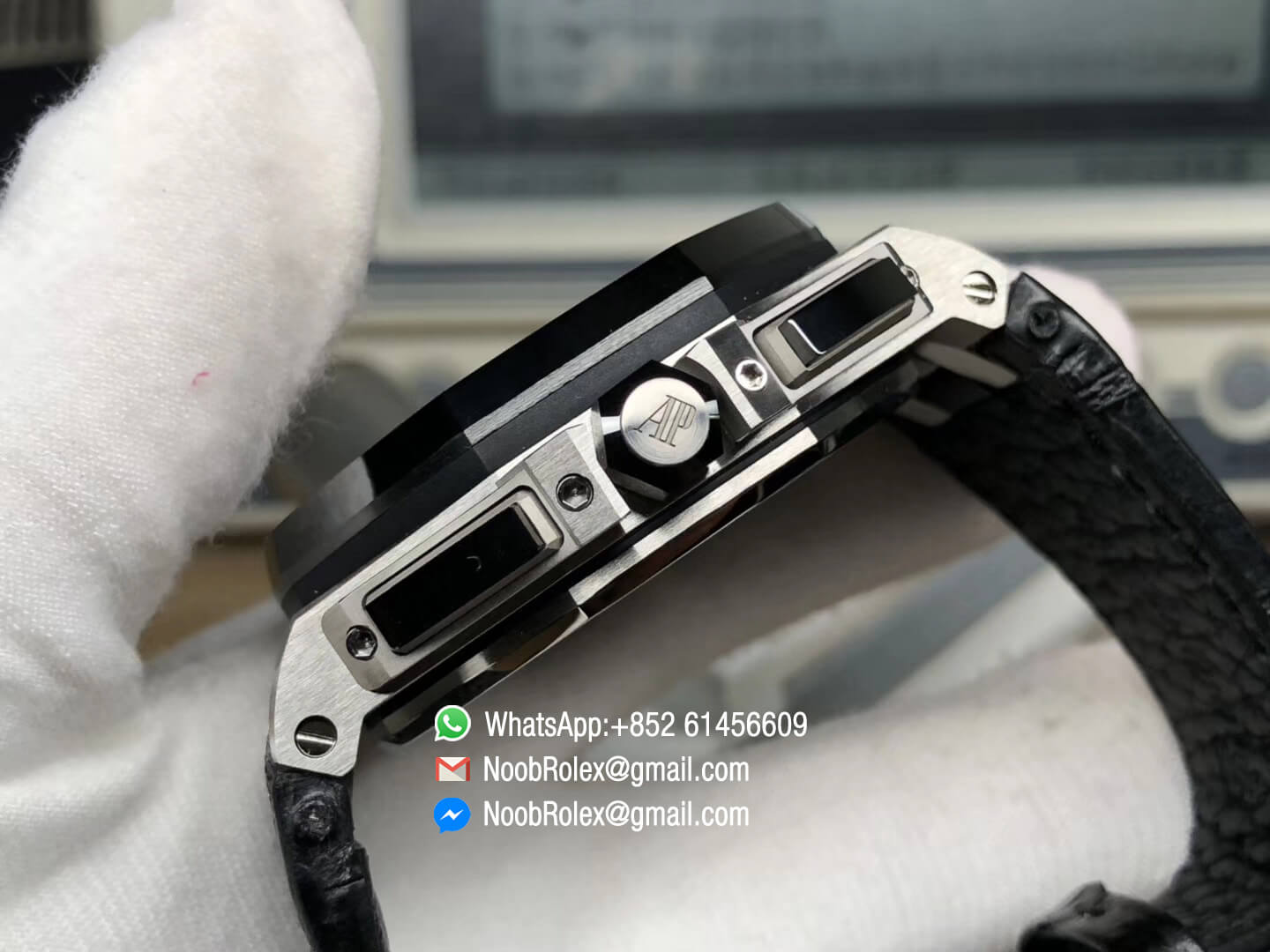 Royal Oak Offshore Chronograph 26411 Steel Case Black Dial Blue Sub Dial Clone Swiss 3126 Movement JF V2 06