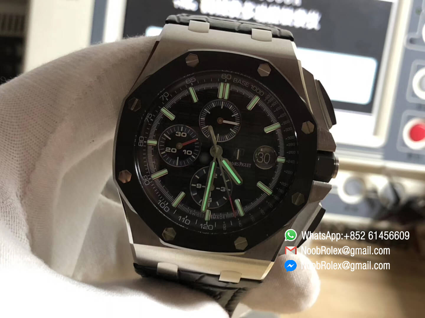 Royal Oak Offshore Chronograph 26411 Steel Case Black Dial Blue Sub Dial Clone Swiss 3126 Movement JF V2 09