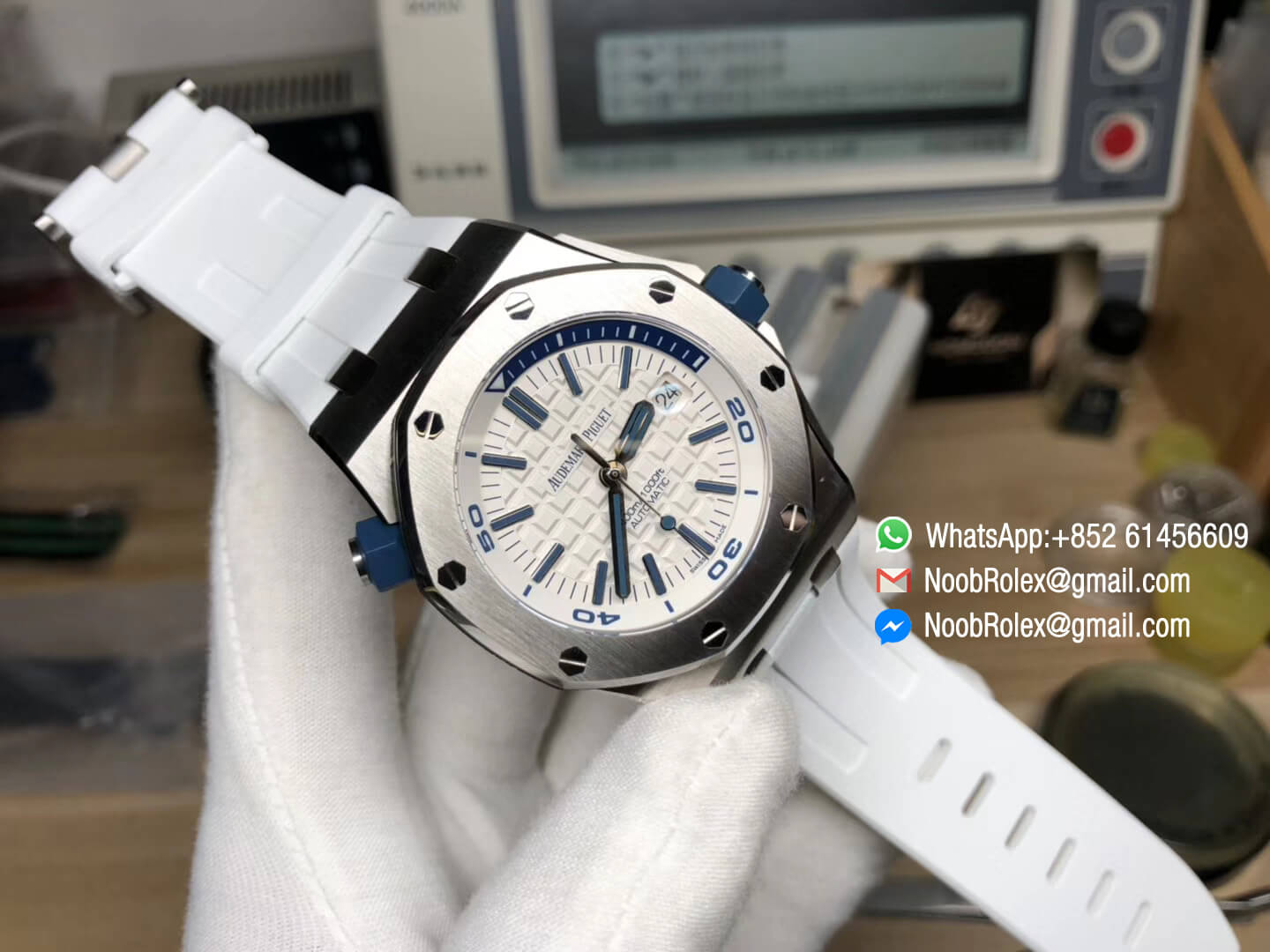 Royal Oak Offshore Diver 2017 White Dial White Rubber Strap AP 15710 on A3120 JF Best Quality Top Level Clone 09