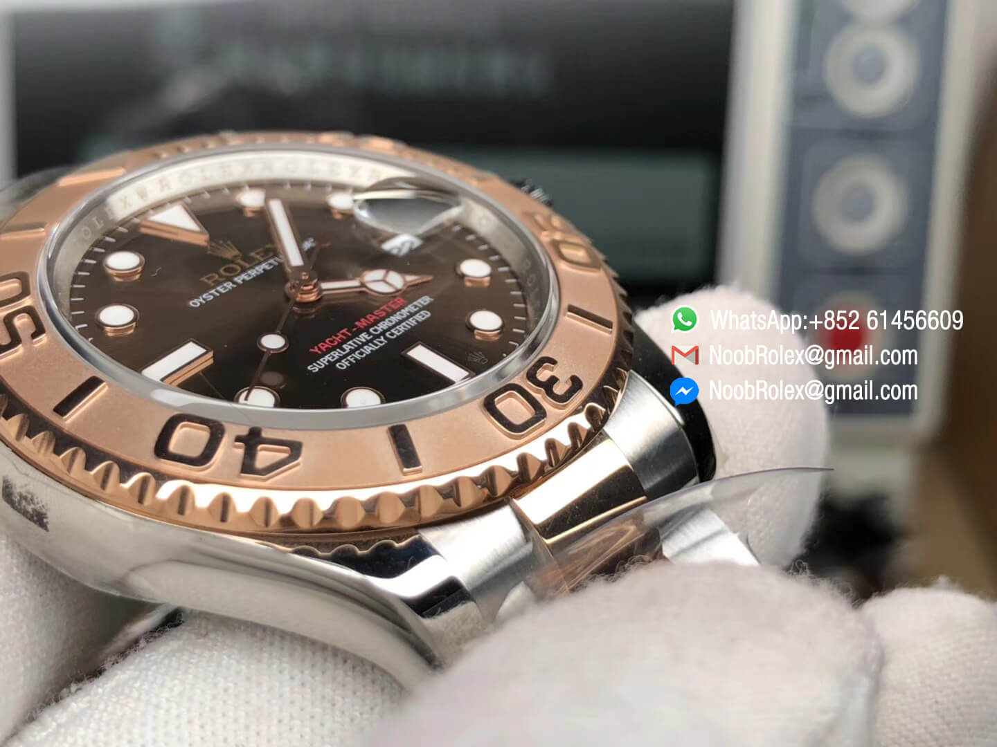 Yacht Master 116621 Rose Gold Wrapped Bezel Brown Dial Steel and Rose Gold Bracelet SA3135 GMF Best Edition Top Quality Rep Wristwatch 05