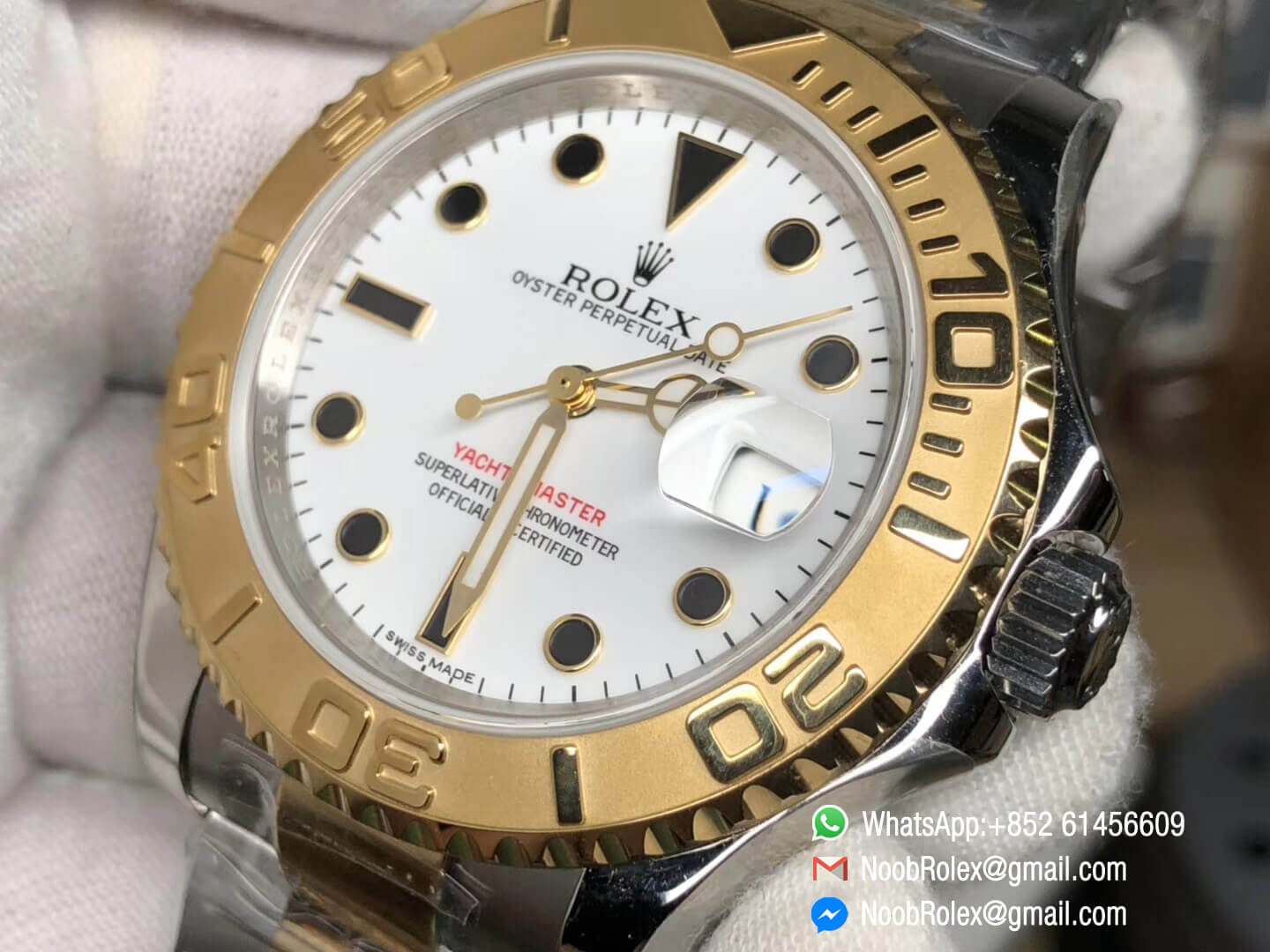 Yacht Master 16623 JF Best Edition White Dial on Steel Yellow Gold Two Tone Bracelet Asian 2836 Movement 05