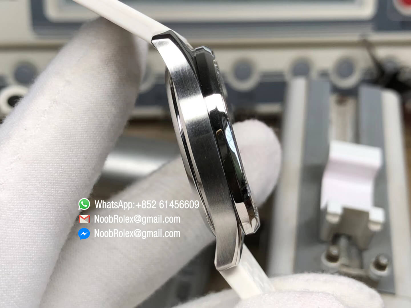 Aquanaut 5067A Stainless Steel Case wtih White Textured Dial on White Rubber Strap AE23 PPF Best Edition 04