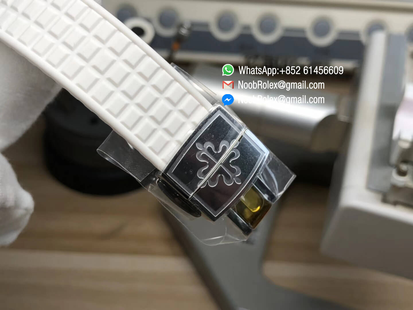 Aquanaut 5067A Stainless Steel Case wtih White Textured Dial on White Rubber Strap AE23 PPF Best Edition 08