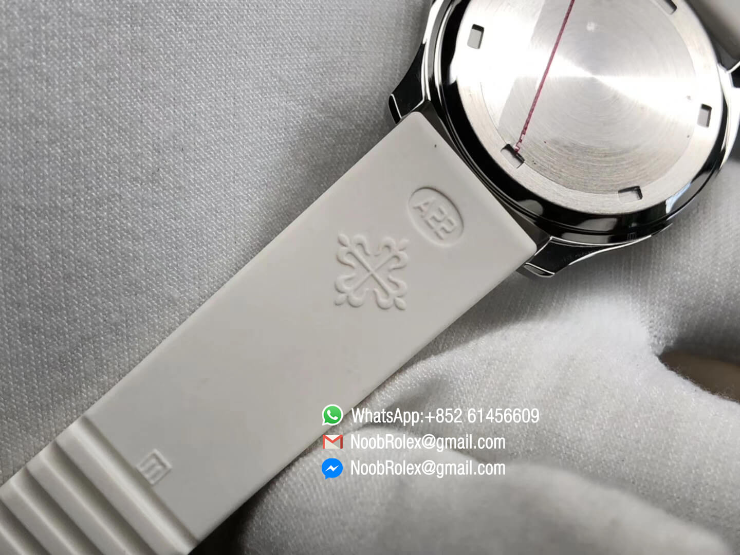 Aquanaut 5067A Stainless Steel Case wtih White Textured Dial on White Rubber Strap AE23 PPF Best Edition 10