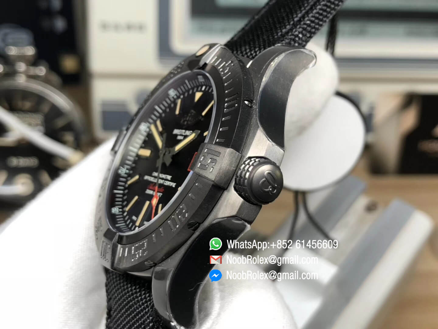 Avenger BlackBird 44mm DLC Titanium Case Black Dial on Gray Nylon Strap Asian Clone 2824 ZF Best Quality 06