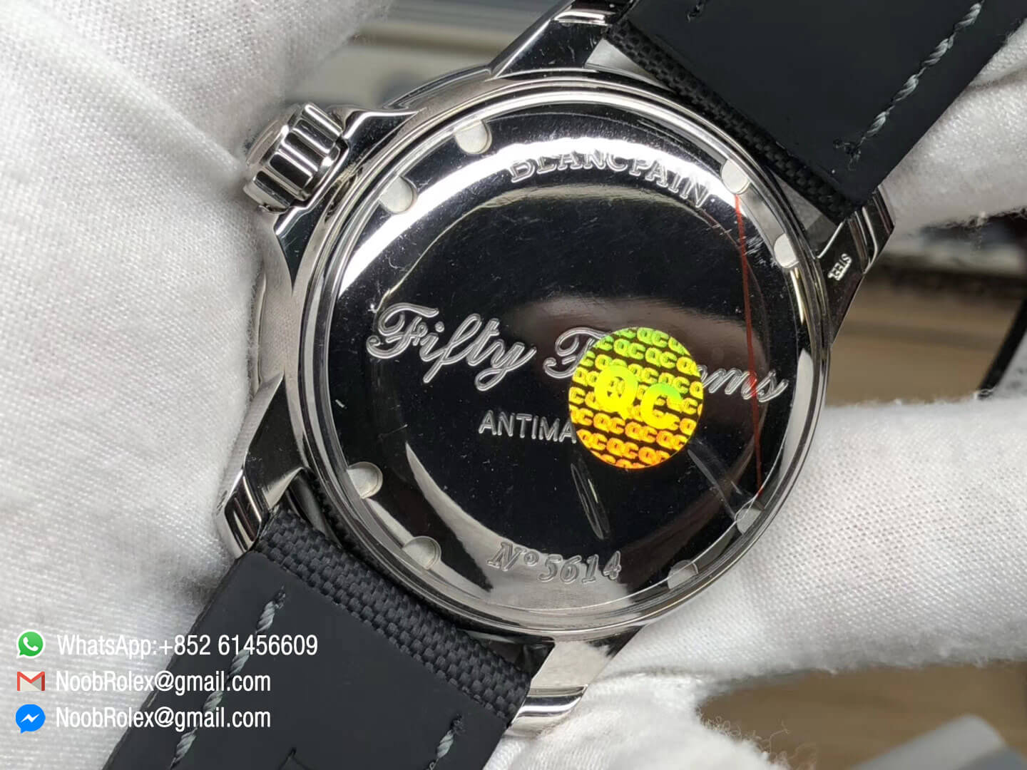 Fifty Fathoms 5015 1130 52 Stainless Steel Case Black Dial on Sail canvas Strap A2836 2018 ZF Top Level Clone Quality 08