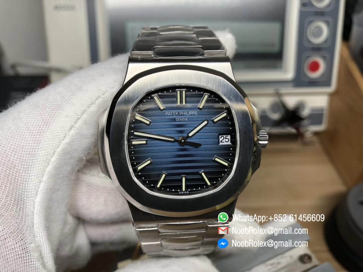 Nautilus Jumbo 5711 Stainless Steel Case Bracelet Blue Dial on A324 Clone 2018 MKS Best Edition V5 01