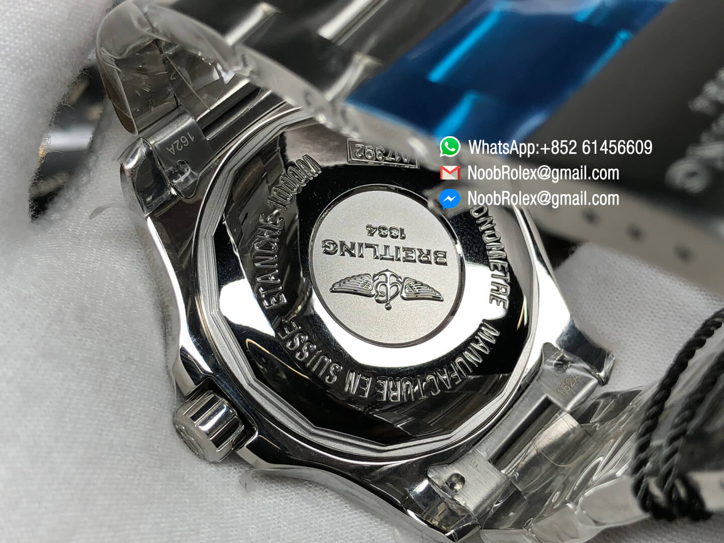 SuperOcean II Watch A17392D7 BD68 162A 44mm Black Dial on Stainless Steel Bracelet A2824 GF Top Clone 09