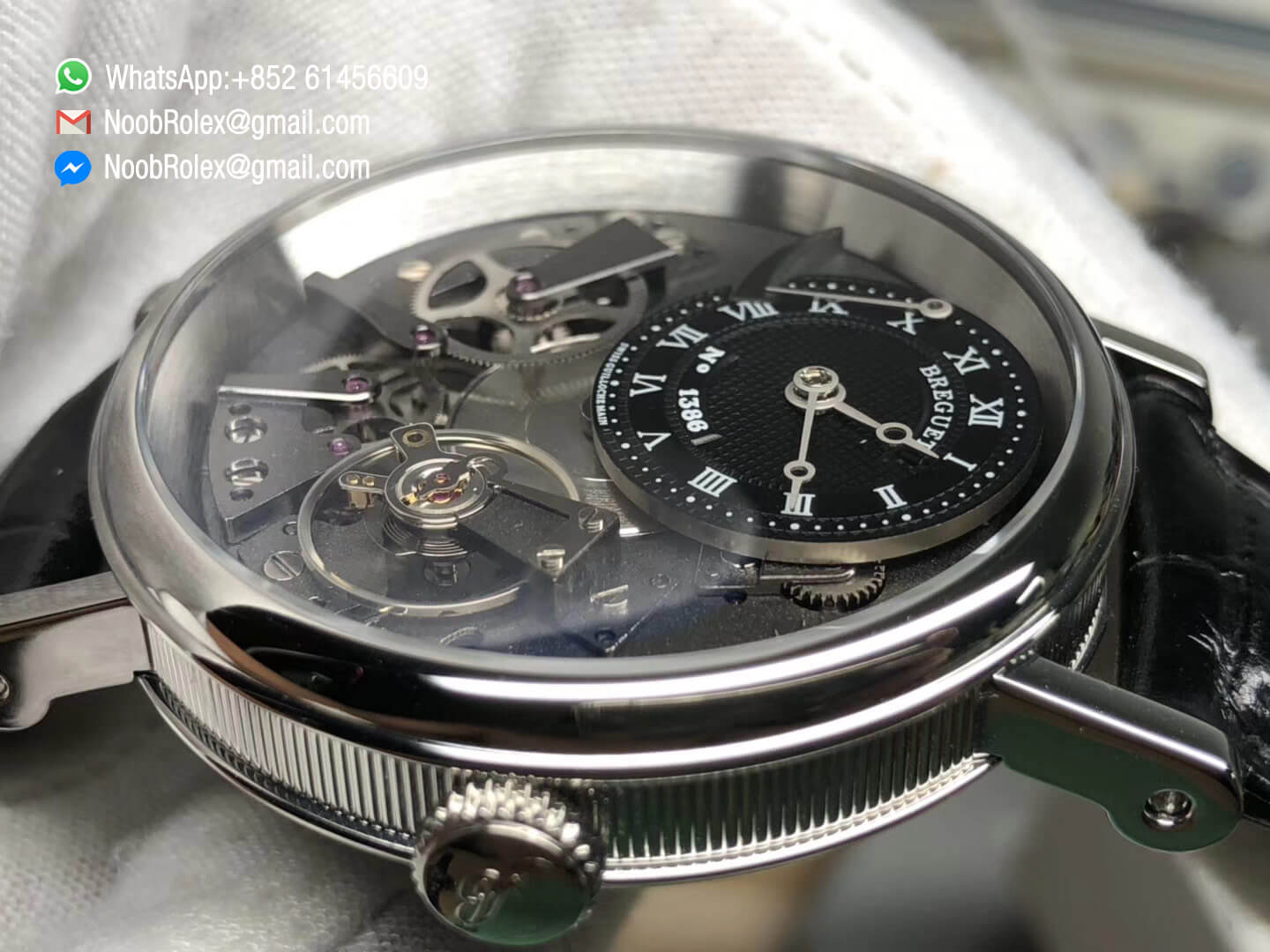 Tradition 7057BB G9 9W6 Steel Case Black Skeleton Dial On Black Leather Strap A507 Super Clone Quality Best Edition 04