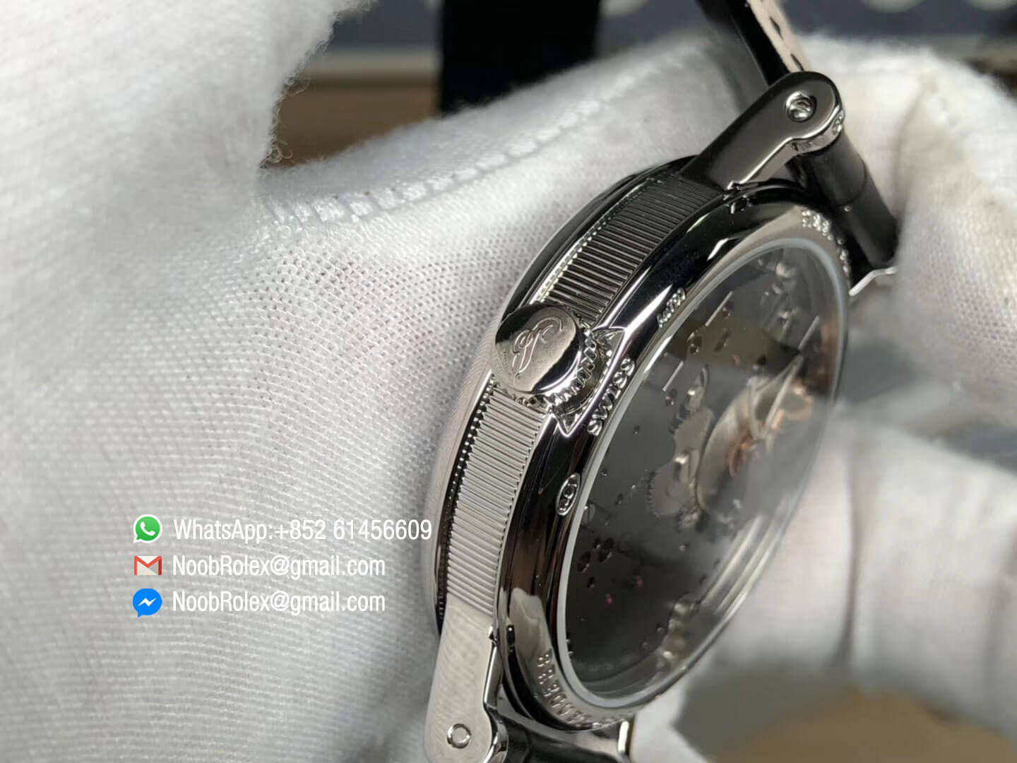 Tradition 7057BB G9 9W6 Steel Case Black Skeleton Dial On Black Leather Strap A507 Super Clone Quality Best Edition 06