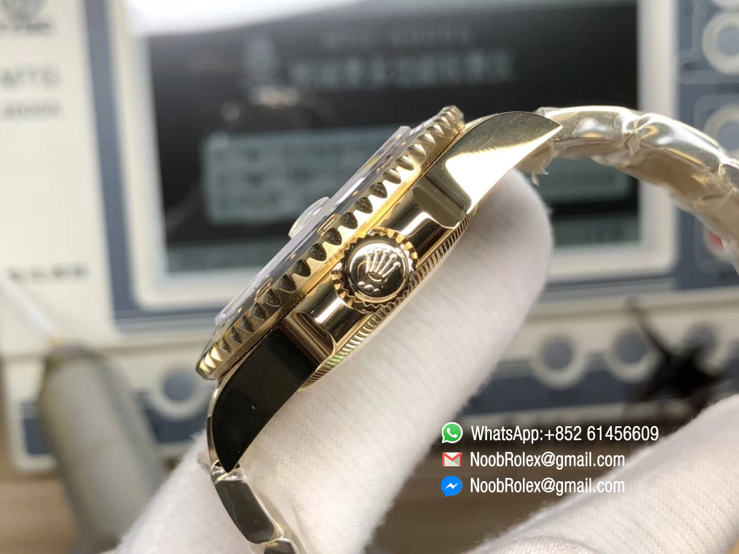 GM Factory GMT Master II 116718LN Plated Yellow Gold on 904L Steel Case and Green Dial with A3285 Correct Hand Stack 07