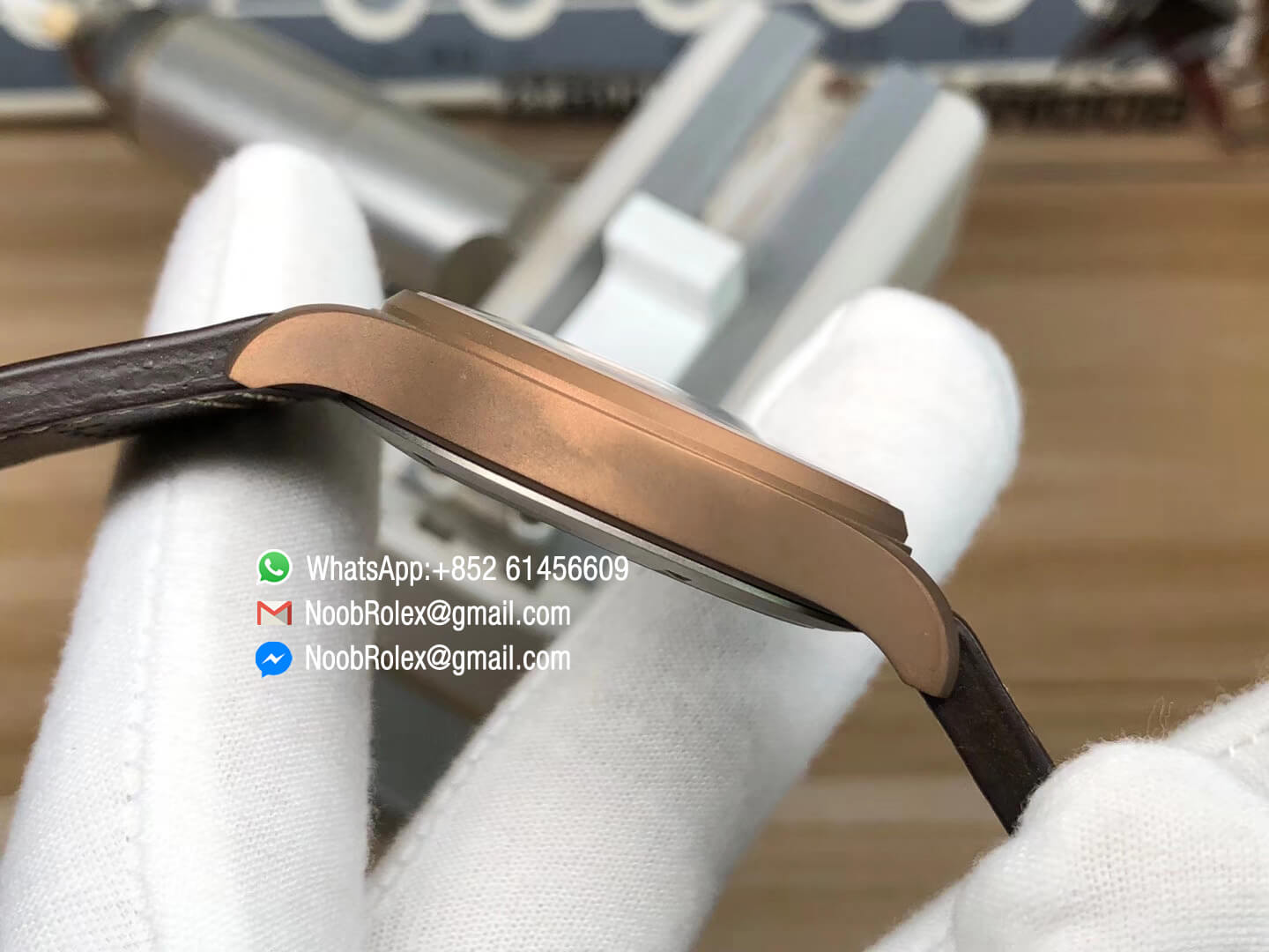 MKF Best Replica IWC IW326802 Spitfire Automatic Bronze Case Green Dial on Brown Leather Strap MIYOTA 9015 04