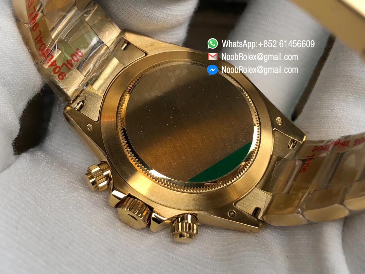 Noob Watch Daytona 116508 SA4130 V3 Plated 18K Yellow Gold on 904L Steel Case and Bracelet Green Dial Real Chrono Function Thickness Same as Gen 07