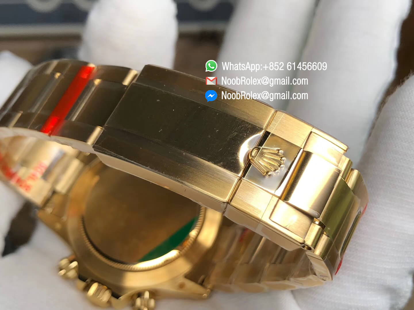 Noob Watch Daytona 116508 SA4130 V3 Plated 18K Yellow Gold on 904L Steel Case and Bracelet Green Dial Real Chrono Function Thickness Same as Gen 08