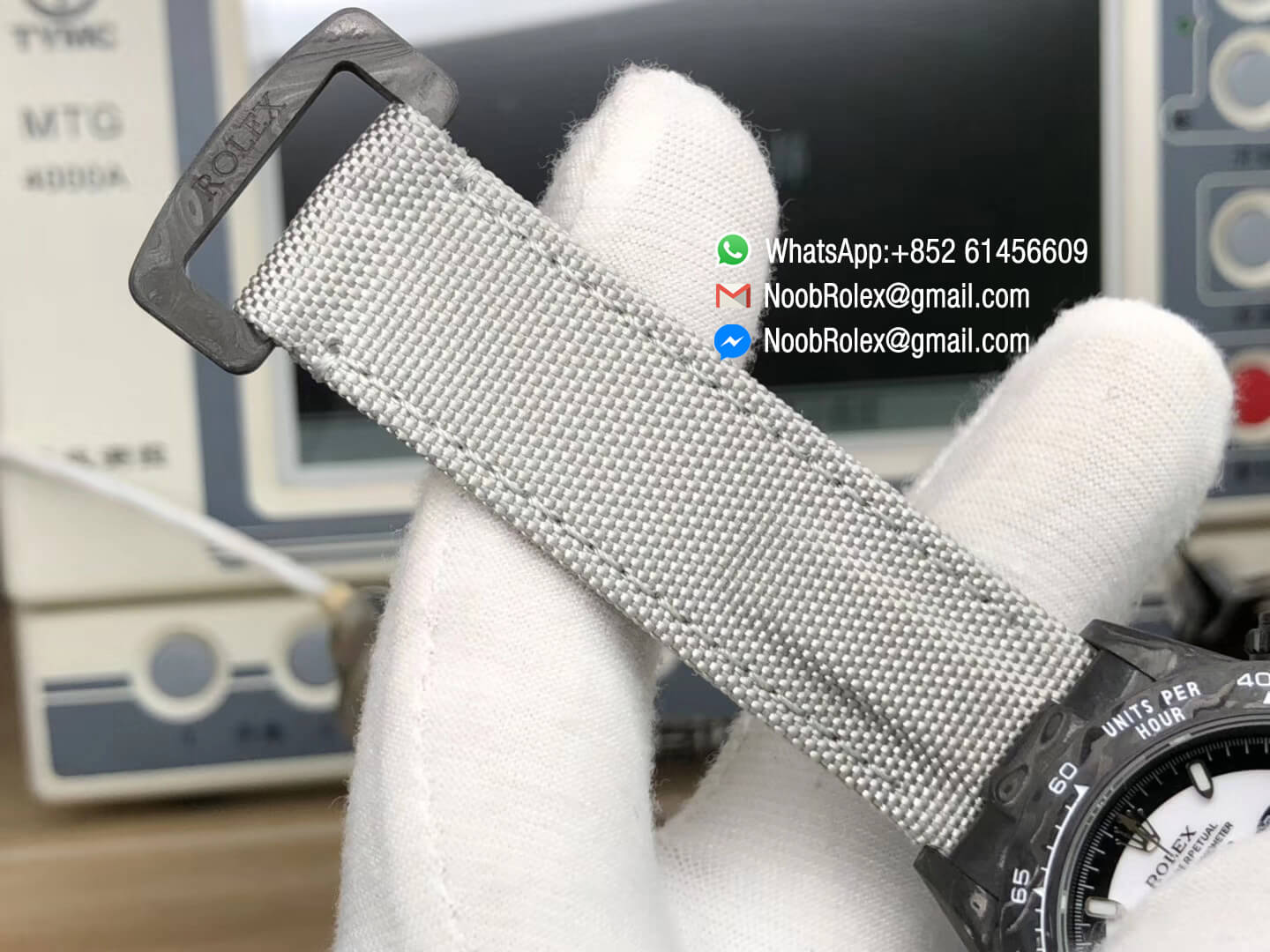 Swiss Replica Watches Daytona DIW Black Carbon Case and Bezel White Black Dial on Black Nylon Strap A7750 TWF Best Edition 08