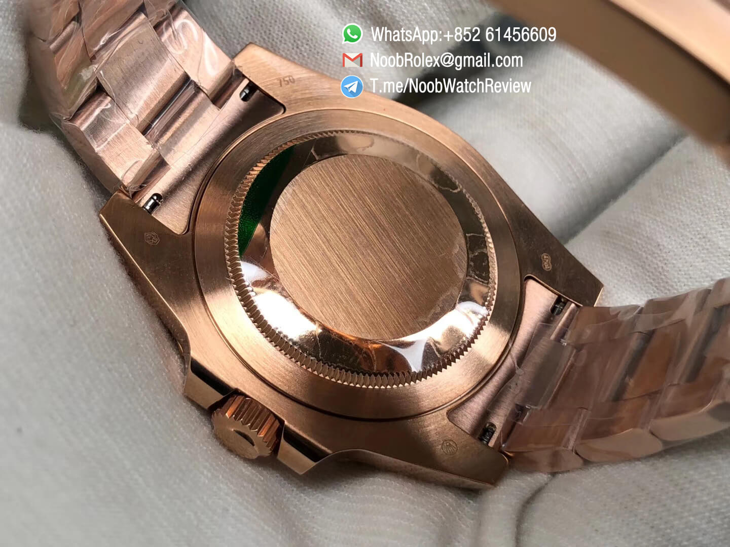 GMF Top Replica Rolex GMT Master II 126715CHNR Full Rose Gold Plated 904L Steel A3285 Correct Hand Stack 08