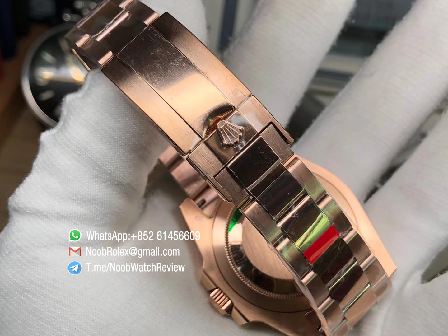 GMF Top Replica Rolex GMT Master II 126715CHNR Full Rose Gold Plated 904L Steel A3285 Correct Hand Stack 09