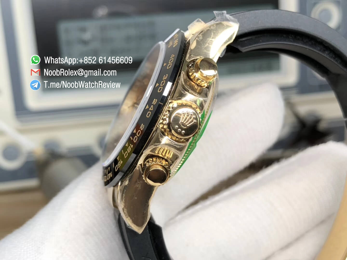 JHF Daytona 116518LN 40mm Champagne Dial Diamond Markers Rubber Strap A4130 Noob Watch Review The Best Swiss Replica Watches
