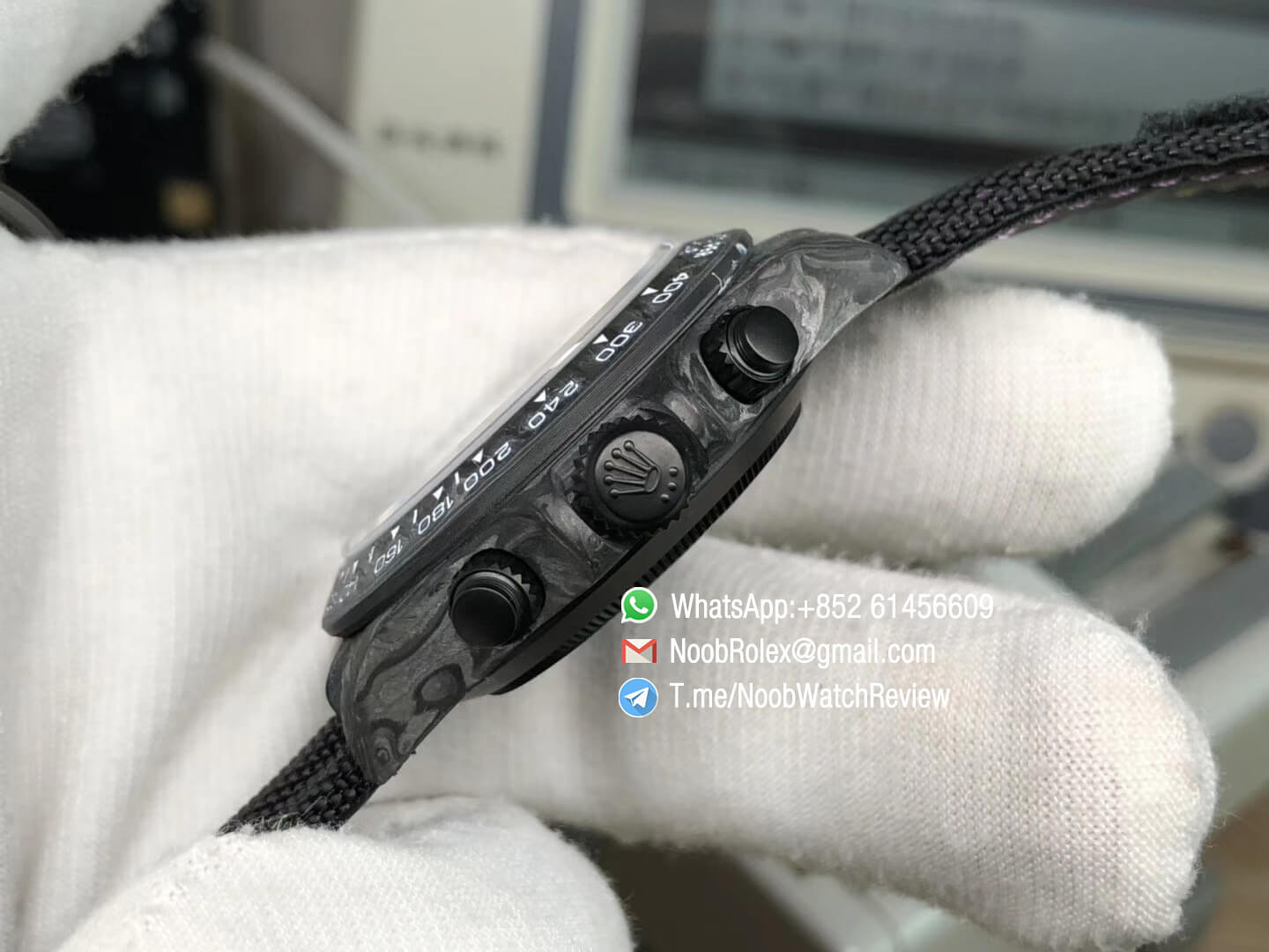 WWF Factory Rolex Daytona DIW Carbon Motley Edition Full Forge Carbon Case Color Dial Color Subdial A4130 06