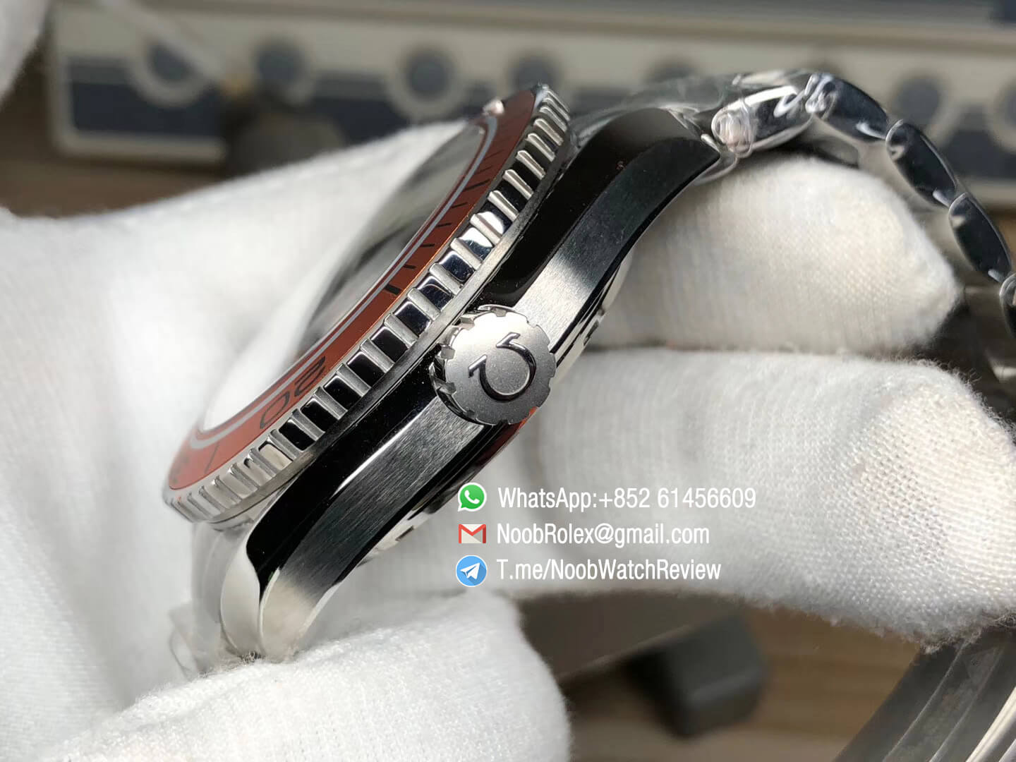 VS Factory Planet Ocean Professional 600m CO AXIAL Orange Bezel 45mm Steel Bracelet A8500 Super Clone Movement 06